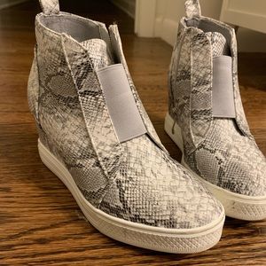 Snakeskin Wedge Sneaker